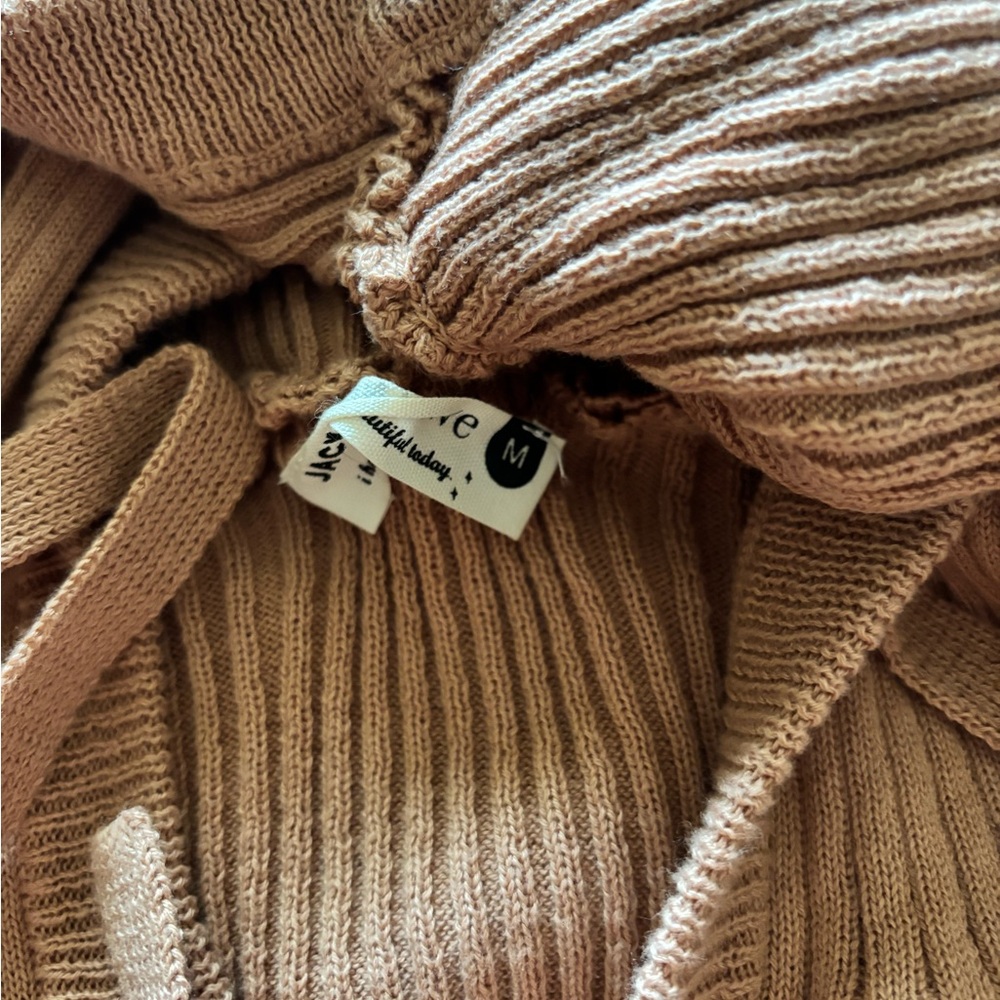 Jackson Rowe Ribbed Brown Cowl Neck Sweater - Picture 2 of 2